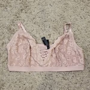 Dusty Pink Lace Corset Lightly Line Bralette